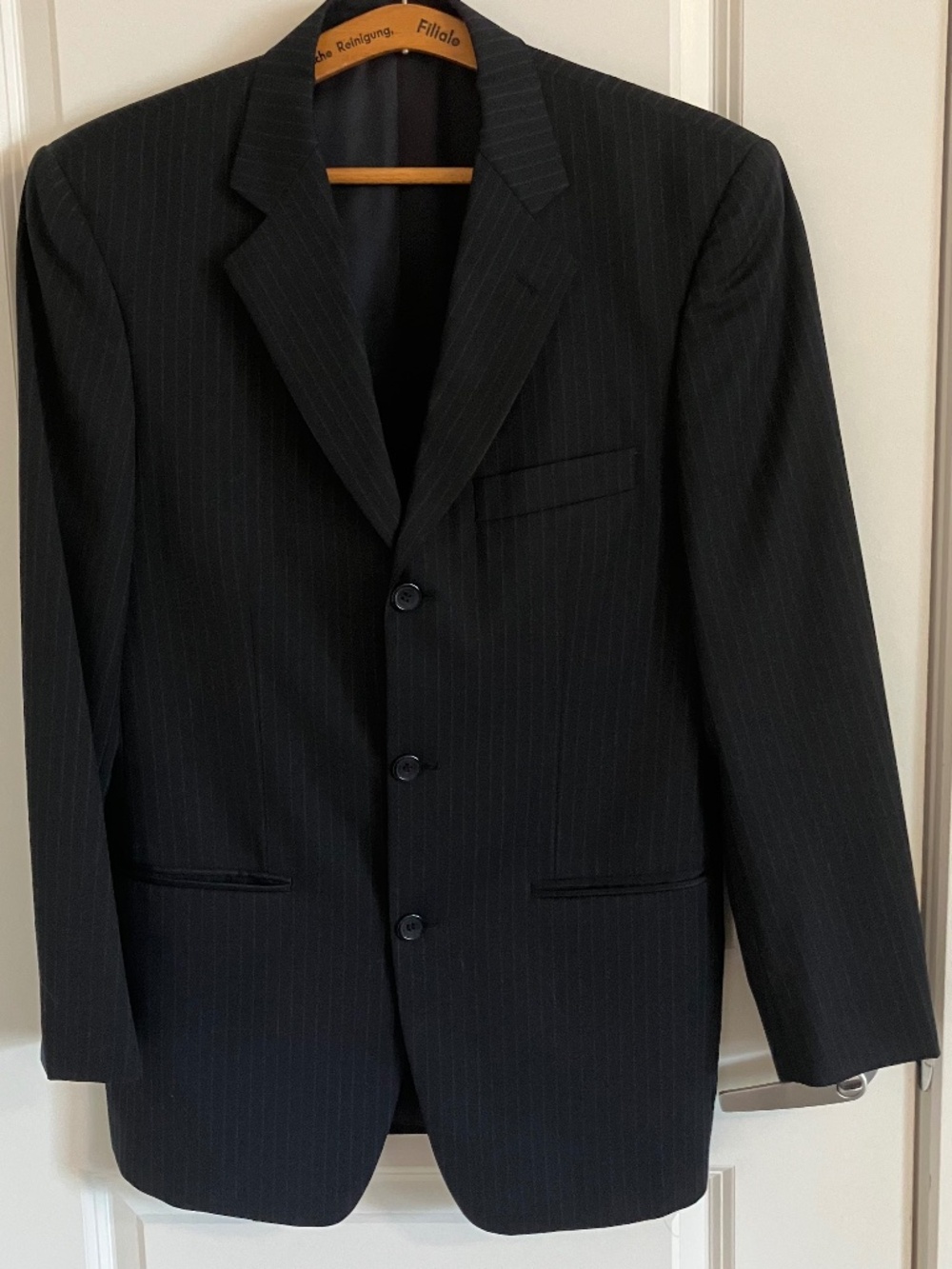 Men's Black Pin Stripe Suit